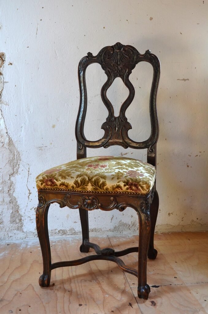 chair, upholstered furniture, historical, antique, upholstery, wooden furniture